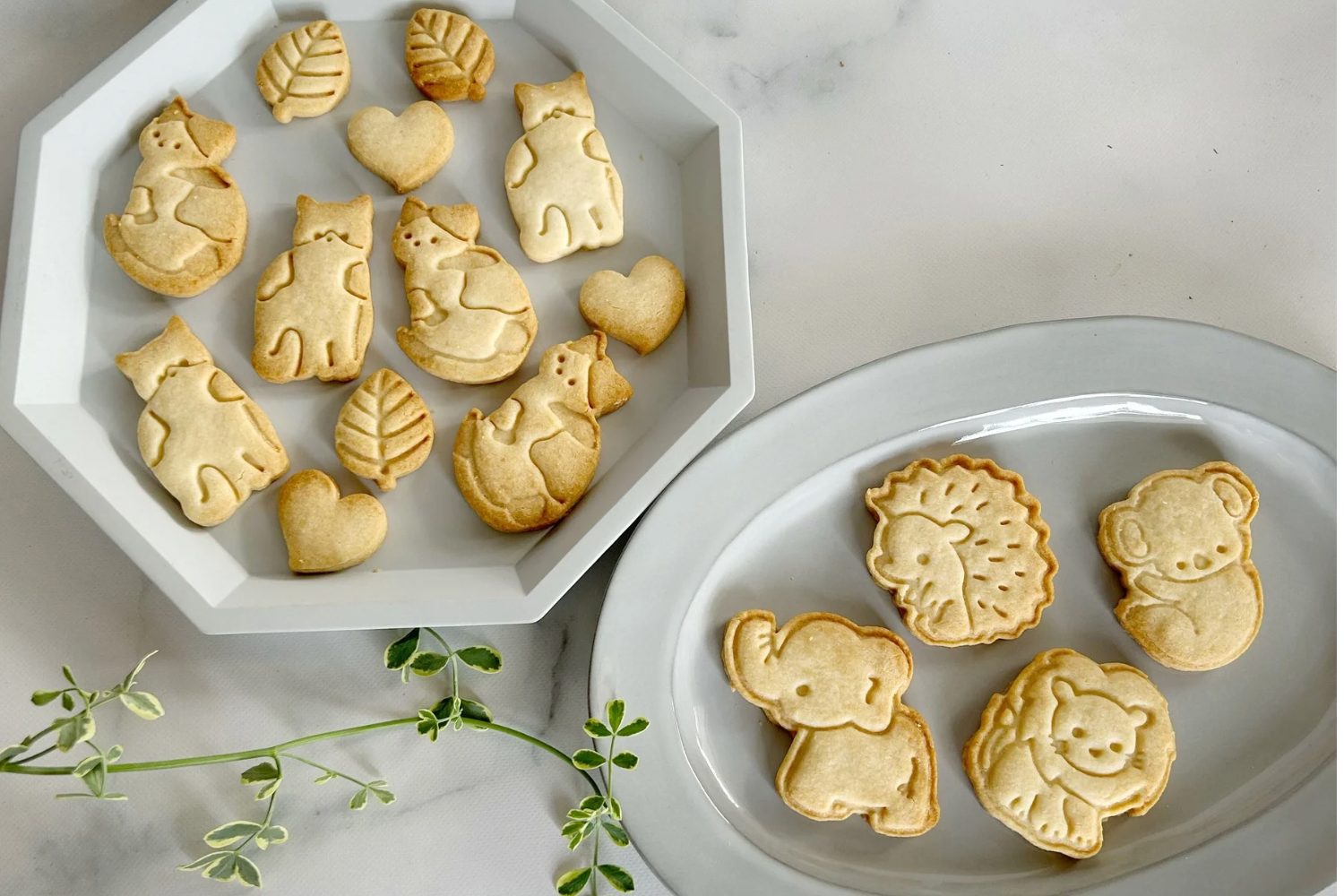 ヴィーガンクッキー！ハチワレ猫と三毛猫のフラワー缶と動物のクッキー缶セット